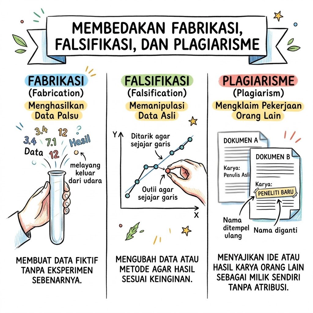 Visualisasi 2. Membedakan Fabrikasi, Falsifikasi, dan Plagiarisme