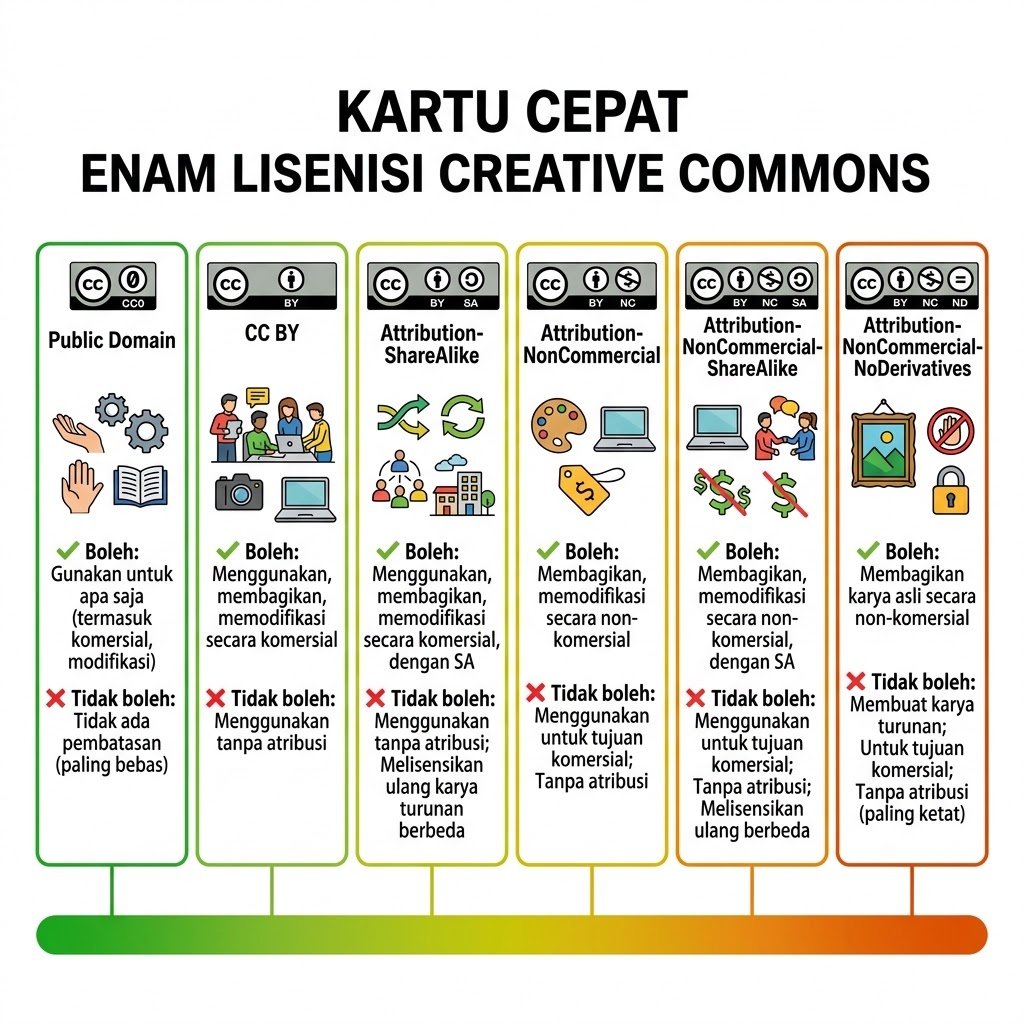 Visualisasi 5. Kartu Cepat Enam Lisensi Creative Commons