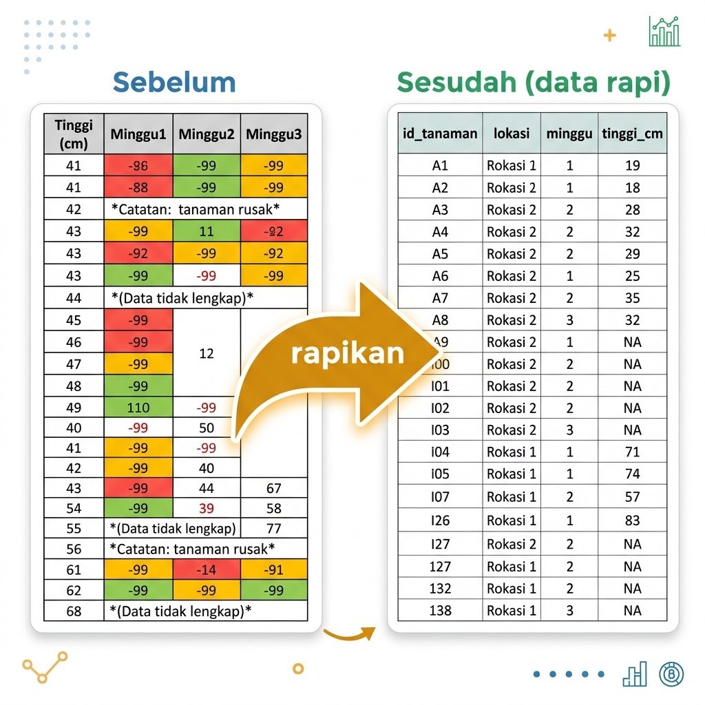 Dari tabel yang enak dilihat menjadi data yang enak dianalisis